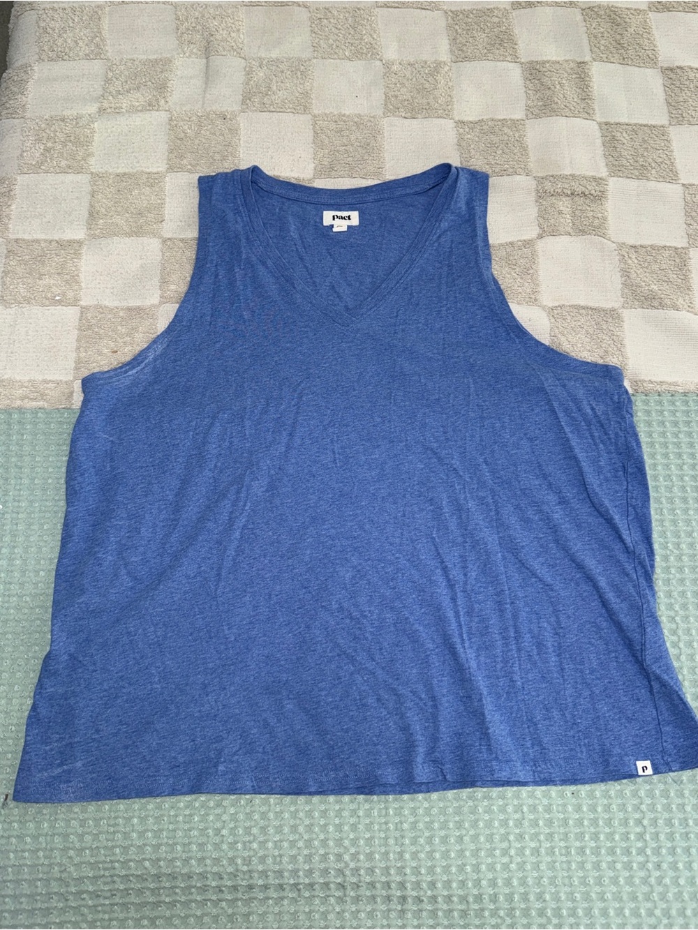 Pact Blue V-Neck Tank Top XXXL
